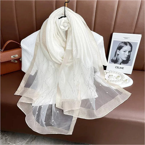 Luxe Stone Hijabs - White